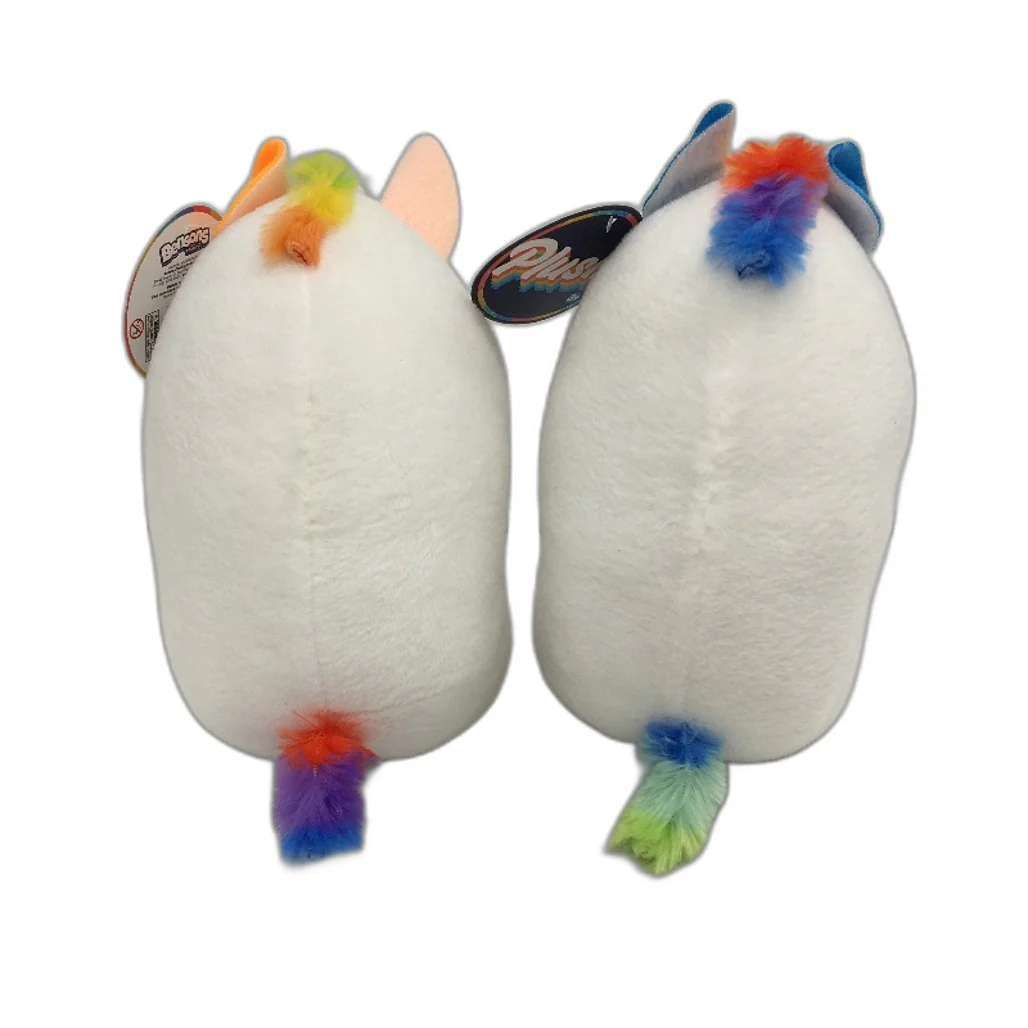 Bensons 2 Pack Rainbow Unicorn Soft Plush Toys Neon Orange & Blue Age 3Y+ NEW - Image 2