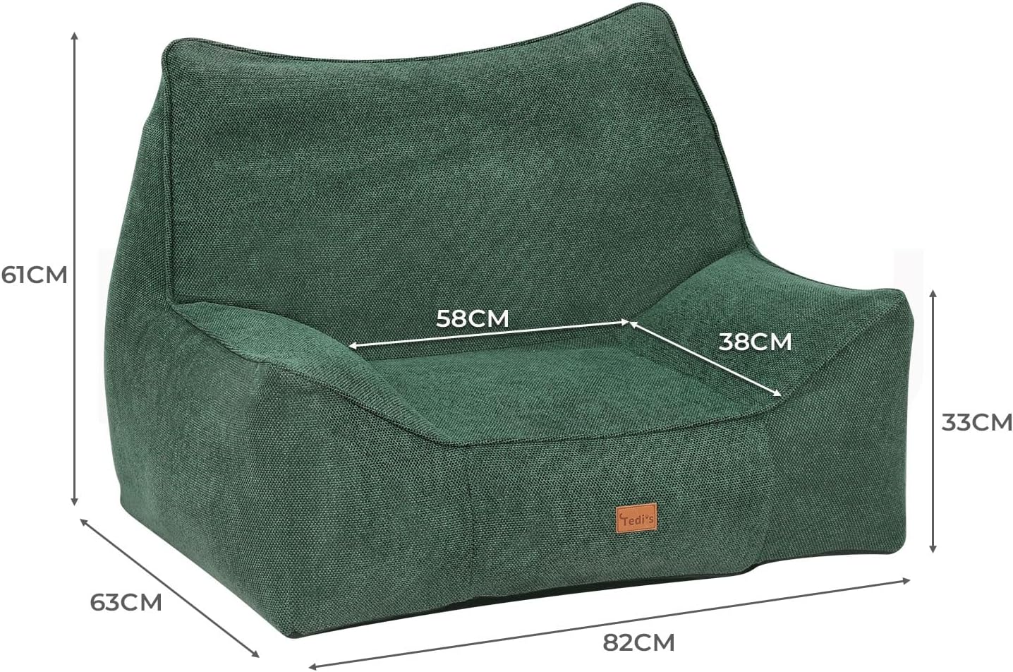 Tedi's Pet Calming Sofa Bed For Small Medium Dog Cat Removable Cover Green NEW - Image 4