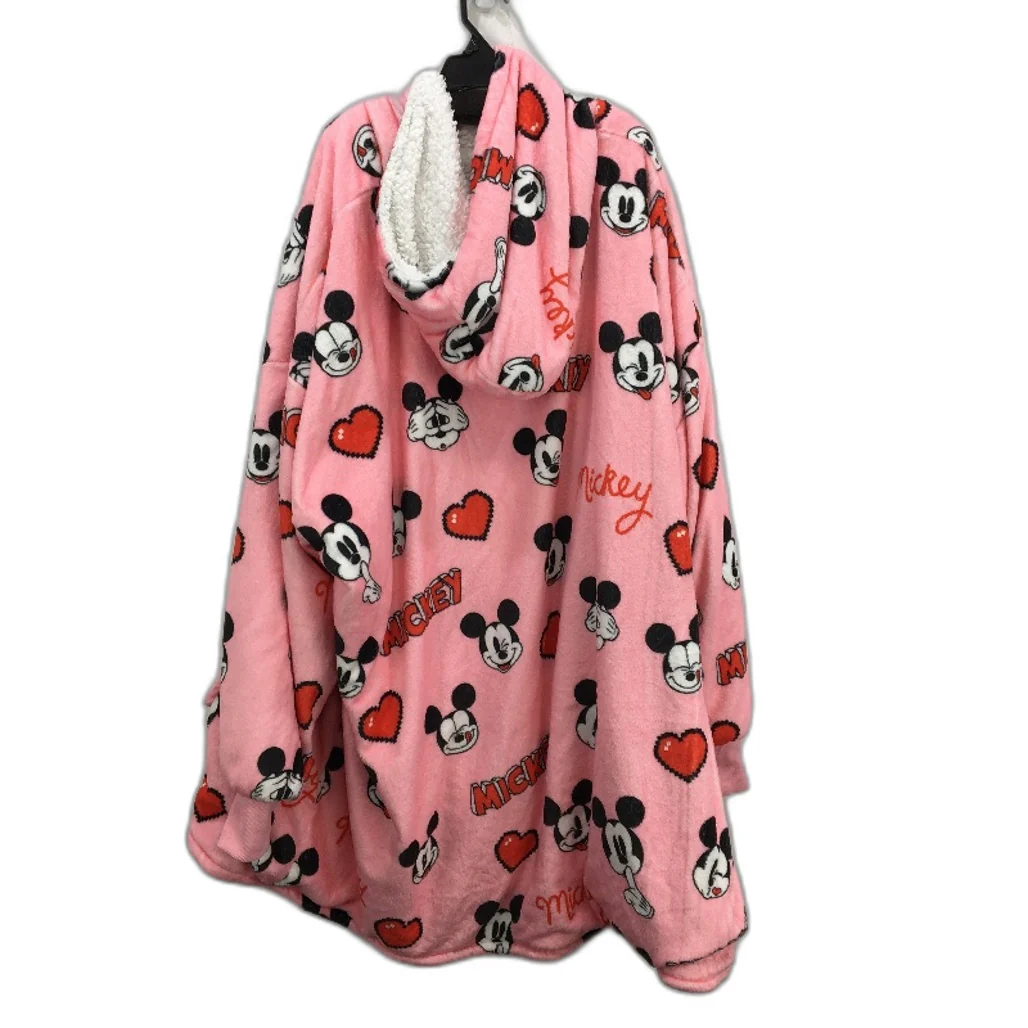 The Oodie Disney Mickey & Friends Pink Oversized Fleece Hoodie OSFM Adult - Image 2