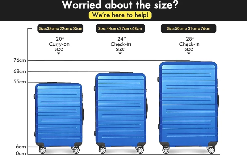 Alfordson Hero 28" Blue Hardshell Spinner Wheels Luggage Suitcase TSA Lock NEW - Image 5