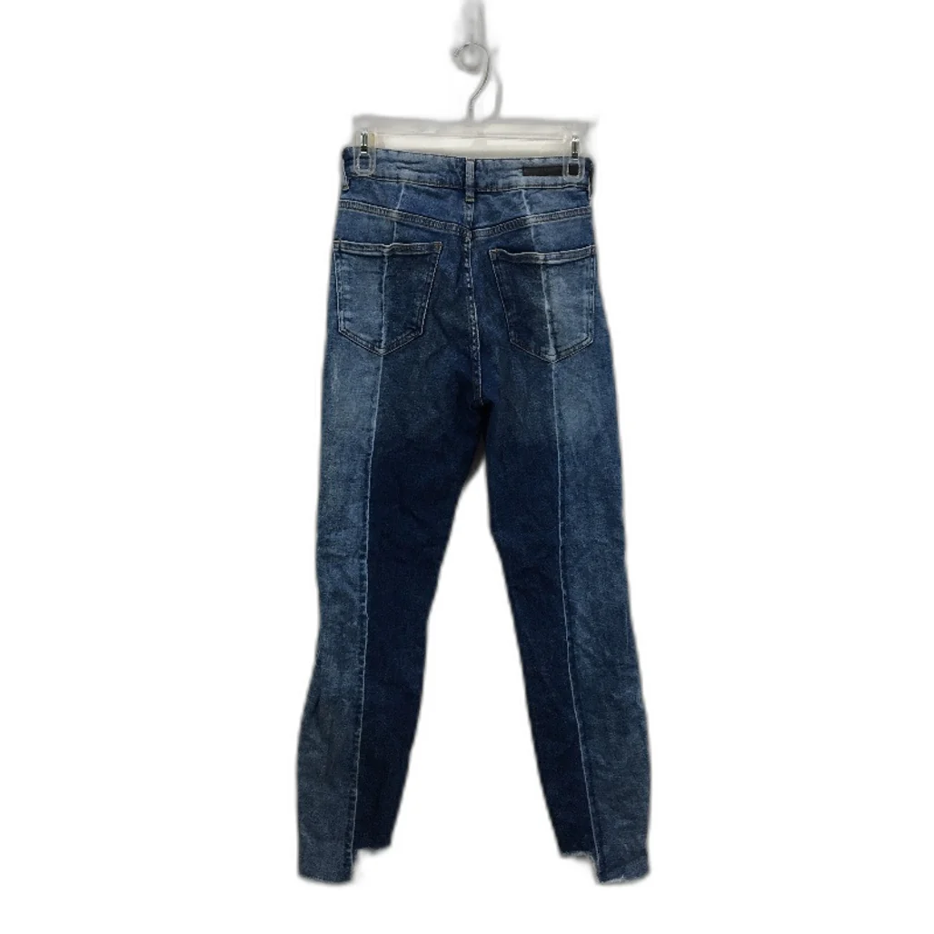 Decjuba Frayed Cut Leg Lined Indigo Blue Denim Jeans Ladies Size 10 - Image 2