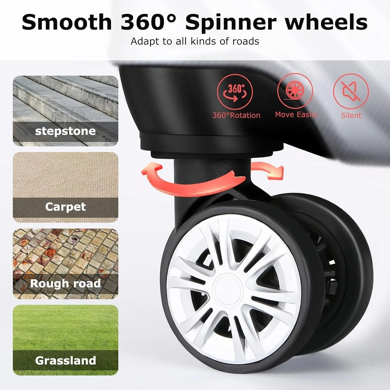 Sandinrayli XLXTJ-4JT02 Softside Expandable Luggage Set with Spinner Wheels NEW - Image 4