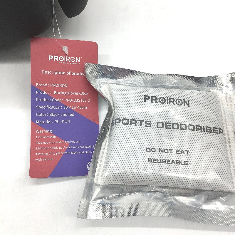 PROIRON 10oz Black Boxing Gloves Training Mitts with Deodoriser Packs NEW - Image 3