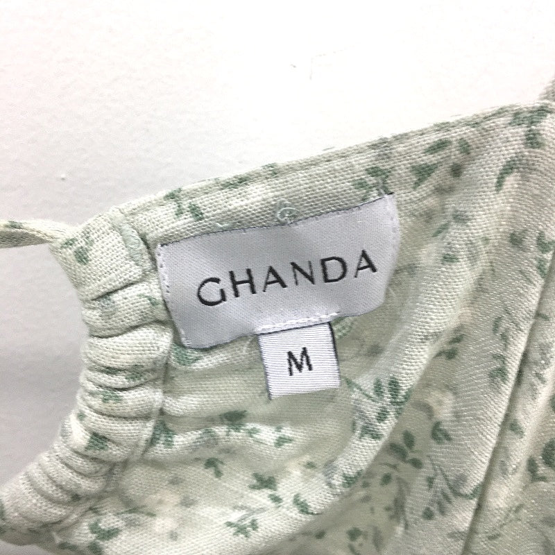 Ghanda 1984 Floral Pastel Green Back Cut Out Mini Dress Ladies Size Medium - Image 4