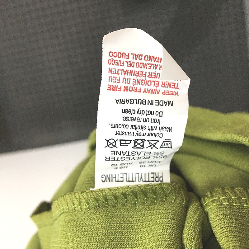 Pretty Little Thing Strappy Back Ribbed Green Midi Dress Ladies Size UK 10 - Image 5