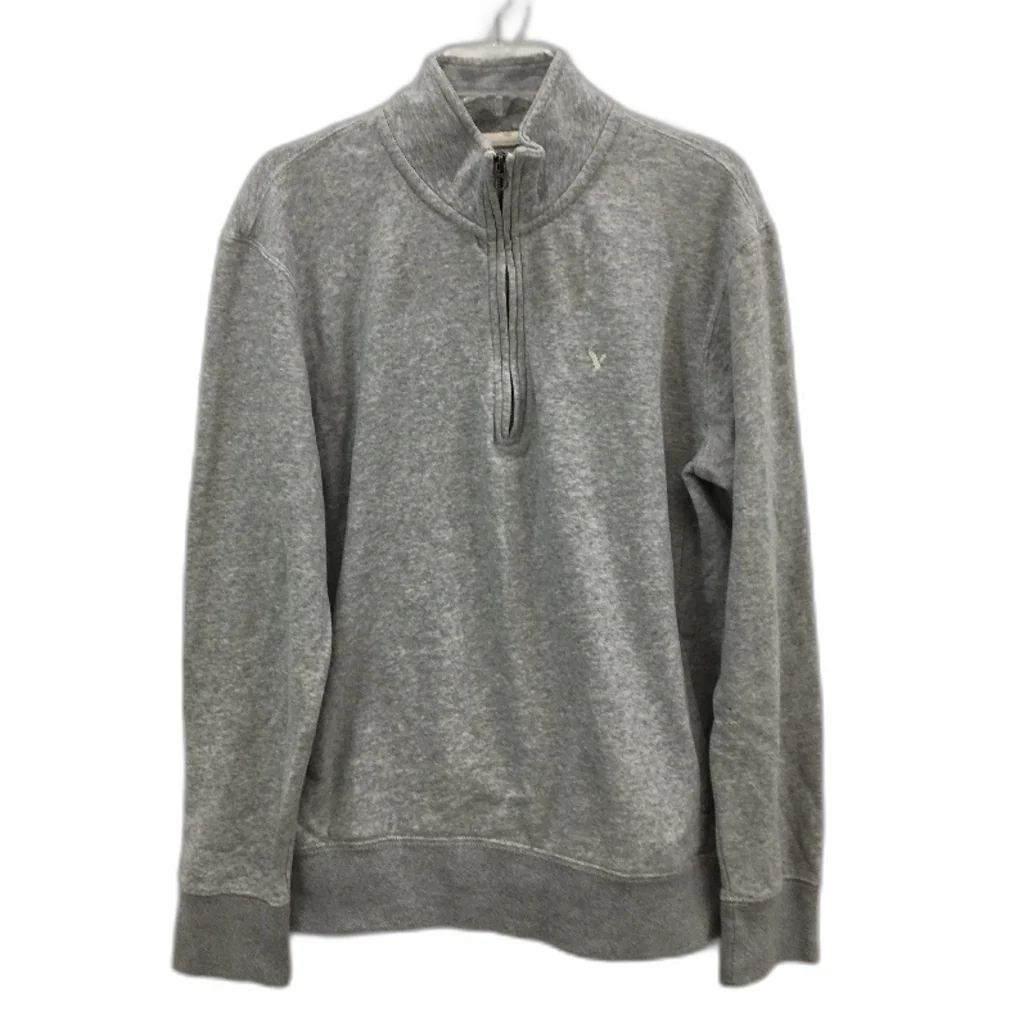 American Eagle Light Grey Super Soft Pullover 1/4 Zip Jumper Mens Size M