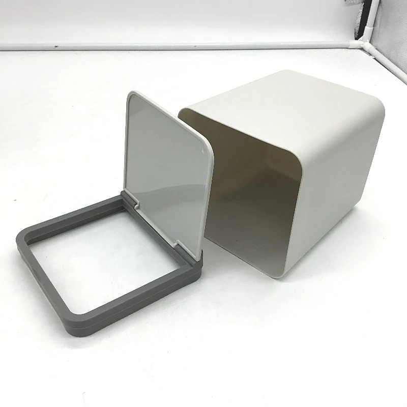 Boxsweden 12 Pack 2 Litre Tabletop Square Flip Lid Grey and White Bins NEW - Image 5