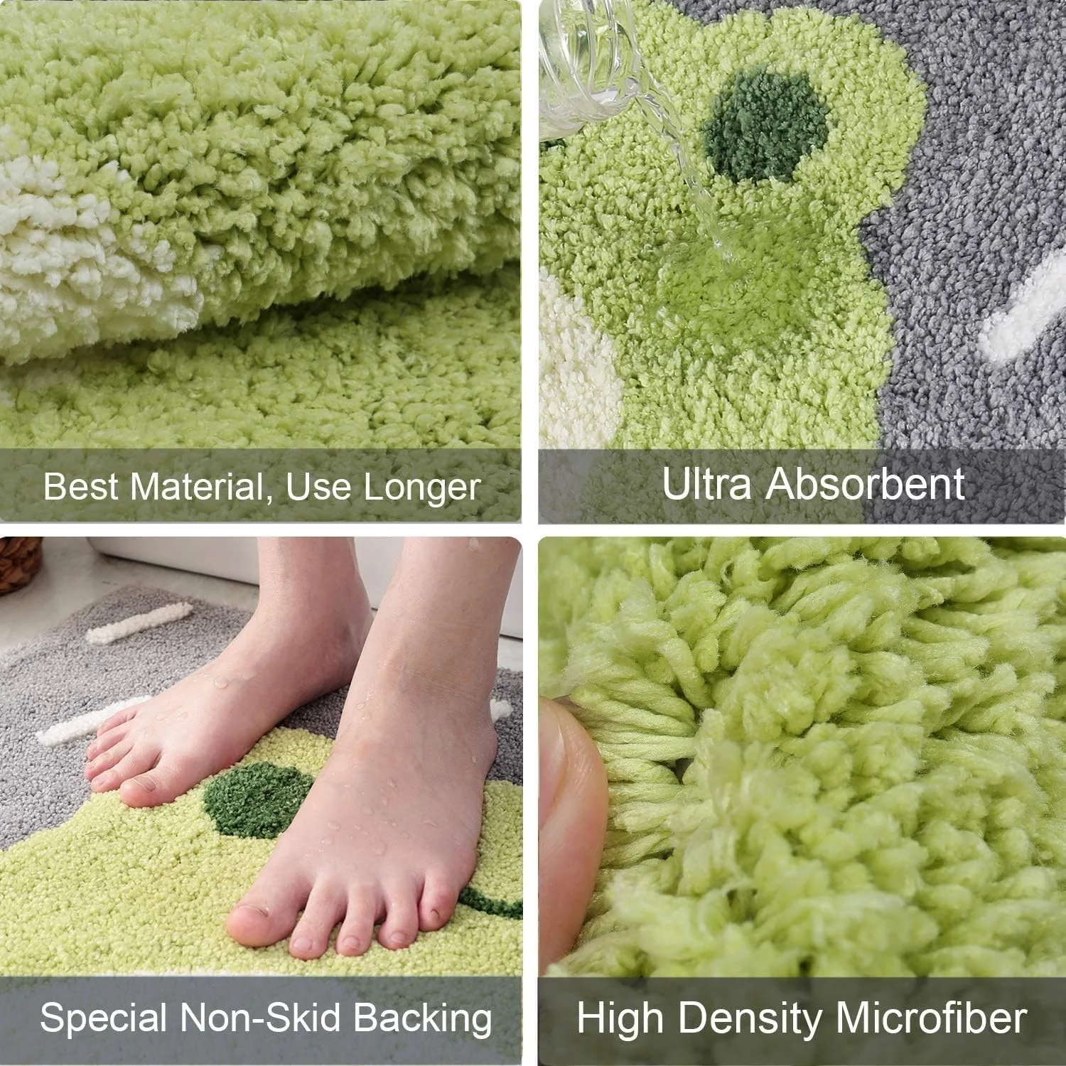 Ankah Luxury Shaggy Bath Mat Little Frog Design, High Absorbent, Australia... - Image 6