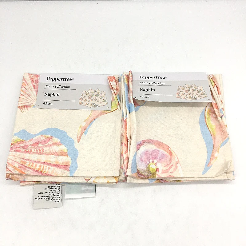 Peppertree Beach Shell Cotton Rectangle Tablecloth 150x 228cm & 4 Napkins NEW - Image 3