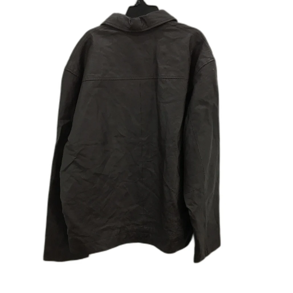 Taro Cash Chocoalte Brown Genuine Leather Fully Lined Zip Up Jacket Mens Size XL - Image 2