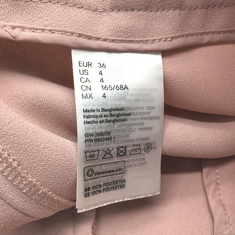 H&M Blush Pink Pleated Dress Shorts With Front Pockets Ladies Size 8 EU 38 - Image 4