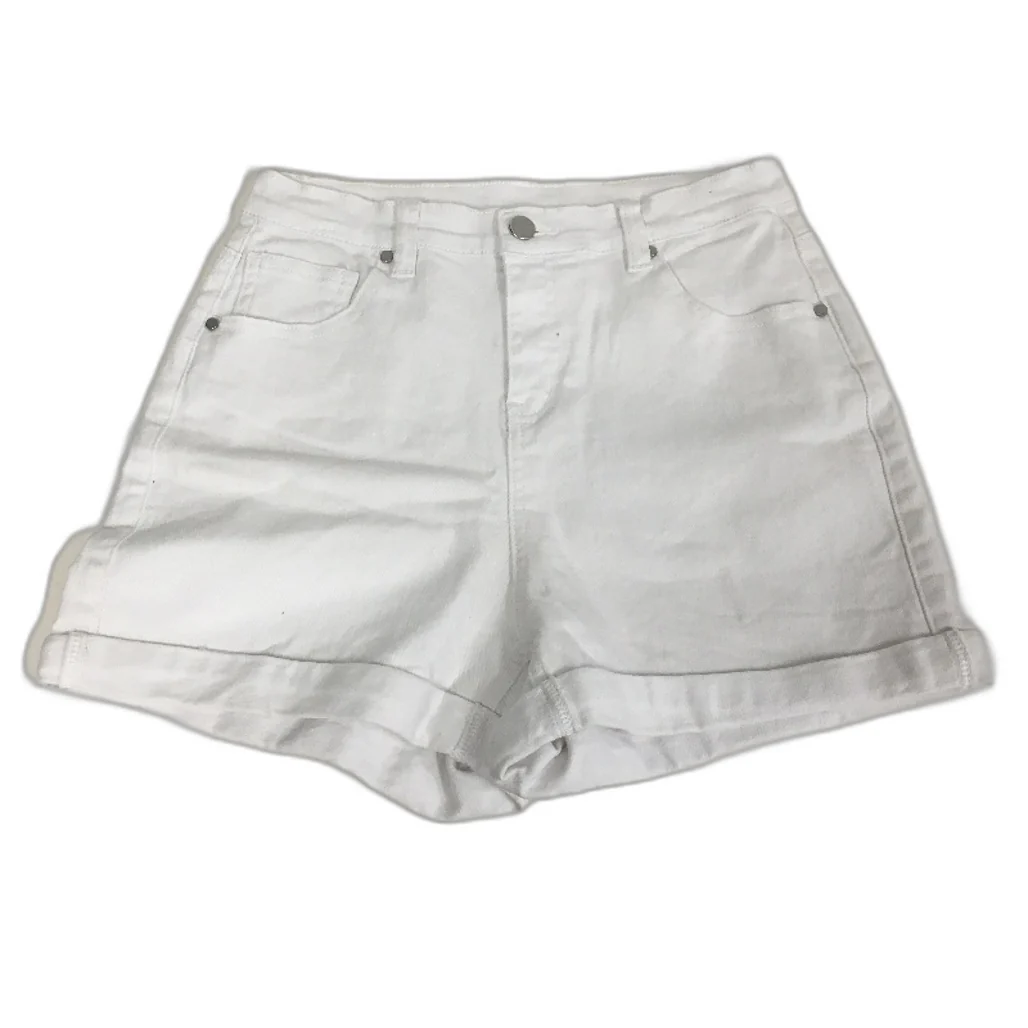 Seed Teen White Denim Cuffed Hem High Waisted Shorts TEENS Size 14
