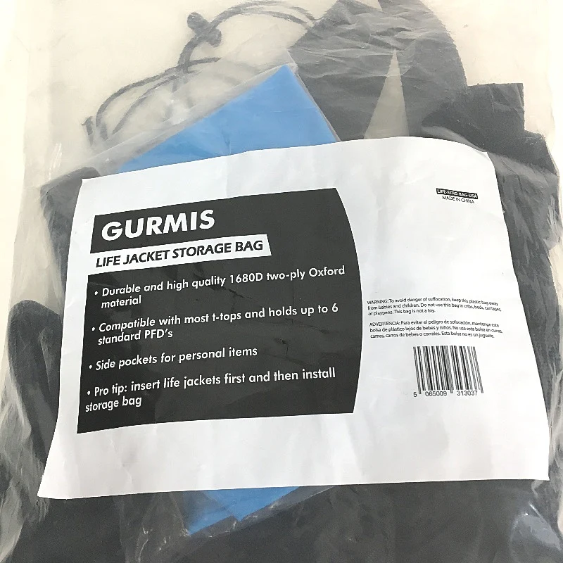 Gurmis Life Jacket Storage Bag 1680D Two Ply Oxford Holds 6 Standard PFDs NEW - Image 4