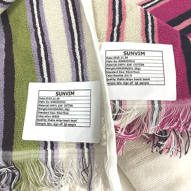 Target Aust Cotton Velour Thalia Stripe Adult Size Beach Towels 95x175cm NEW - Image 4