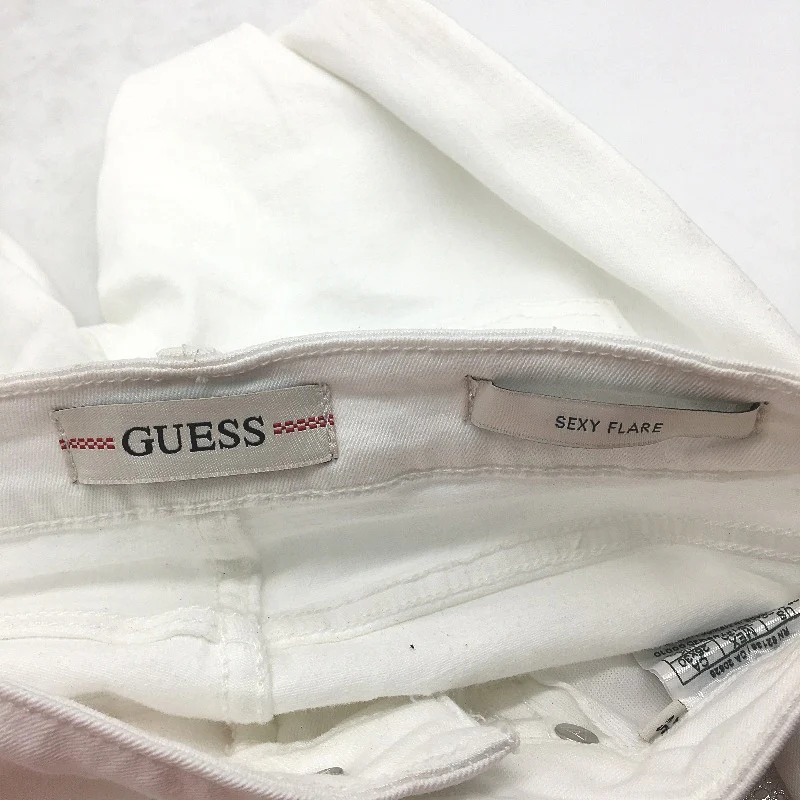 GUESS Sexy Flare High Rise Pure White Denim Jeans Ladies Size 25x30 NEW - Image 3
