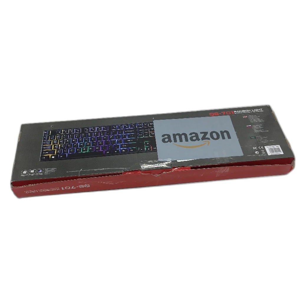 QS-701 Rainbow Light Gaming Membrane Keyboard and Mouse Combo Set in Black NEW - Image 8