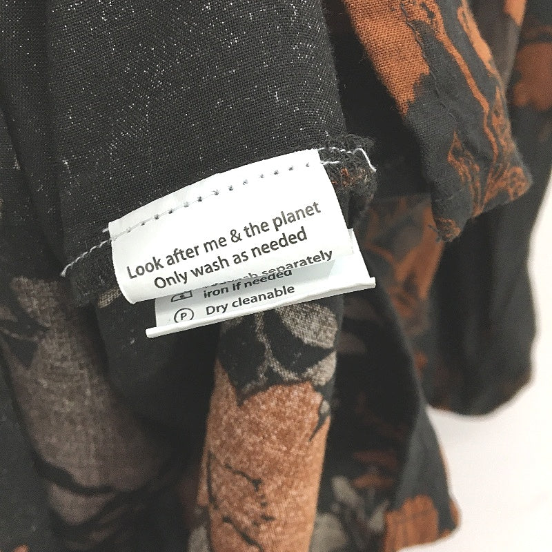 Free Love Oversized Loose Black Orange Floral Flowy Top Ladies One Size - Image 5