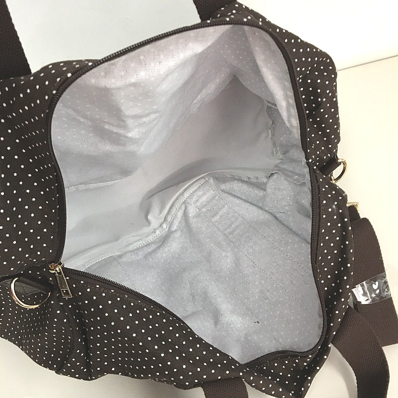 Chocolate Brown White Polka Dot Backpack & Duffle Bag Matching Set NEW - Image 6