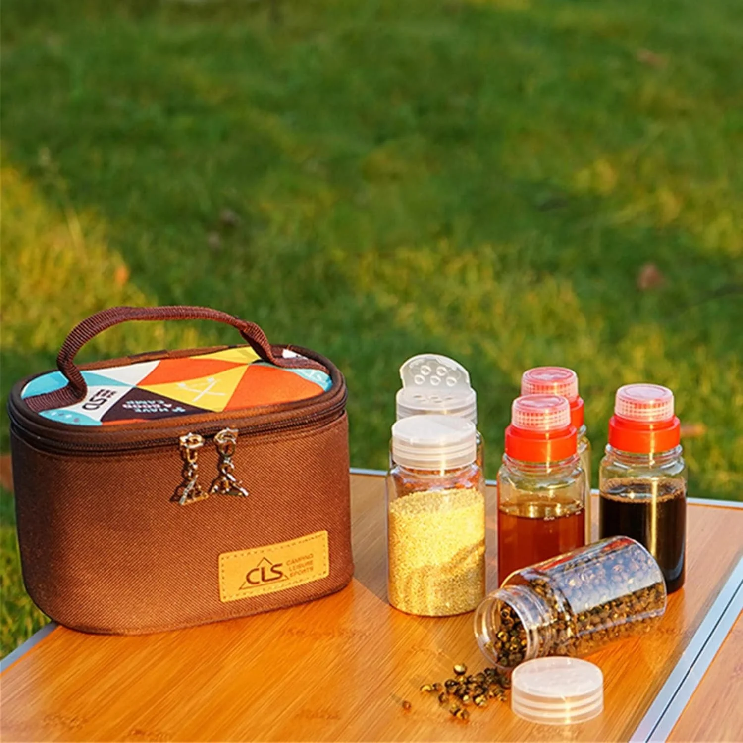 Joyeee Camping Spice Kit with 6 Plastic Bottles and Travel Bag - Image 6