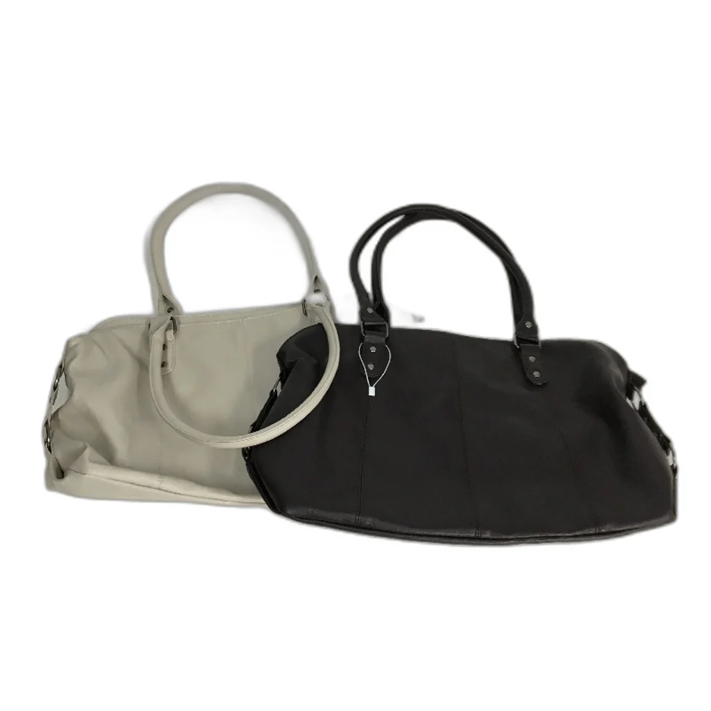 Chocolate & Beige Soft Faux Leather Classic Style Hand Bag Matching Set NEW