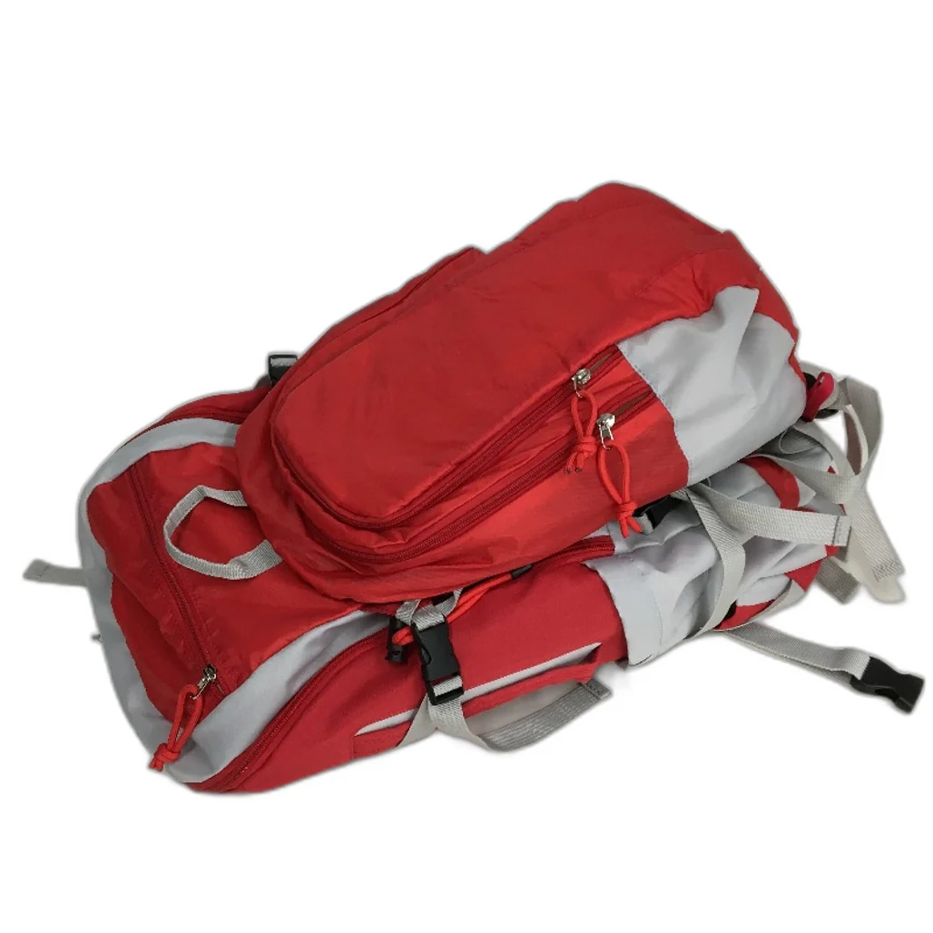 Red & Grey 2 in 1 35L Padded Back Support & 15L Clip On Mini Hiking Backpack NEW - Image 3