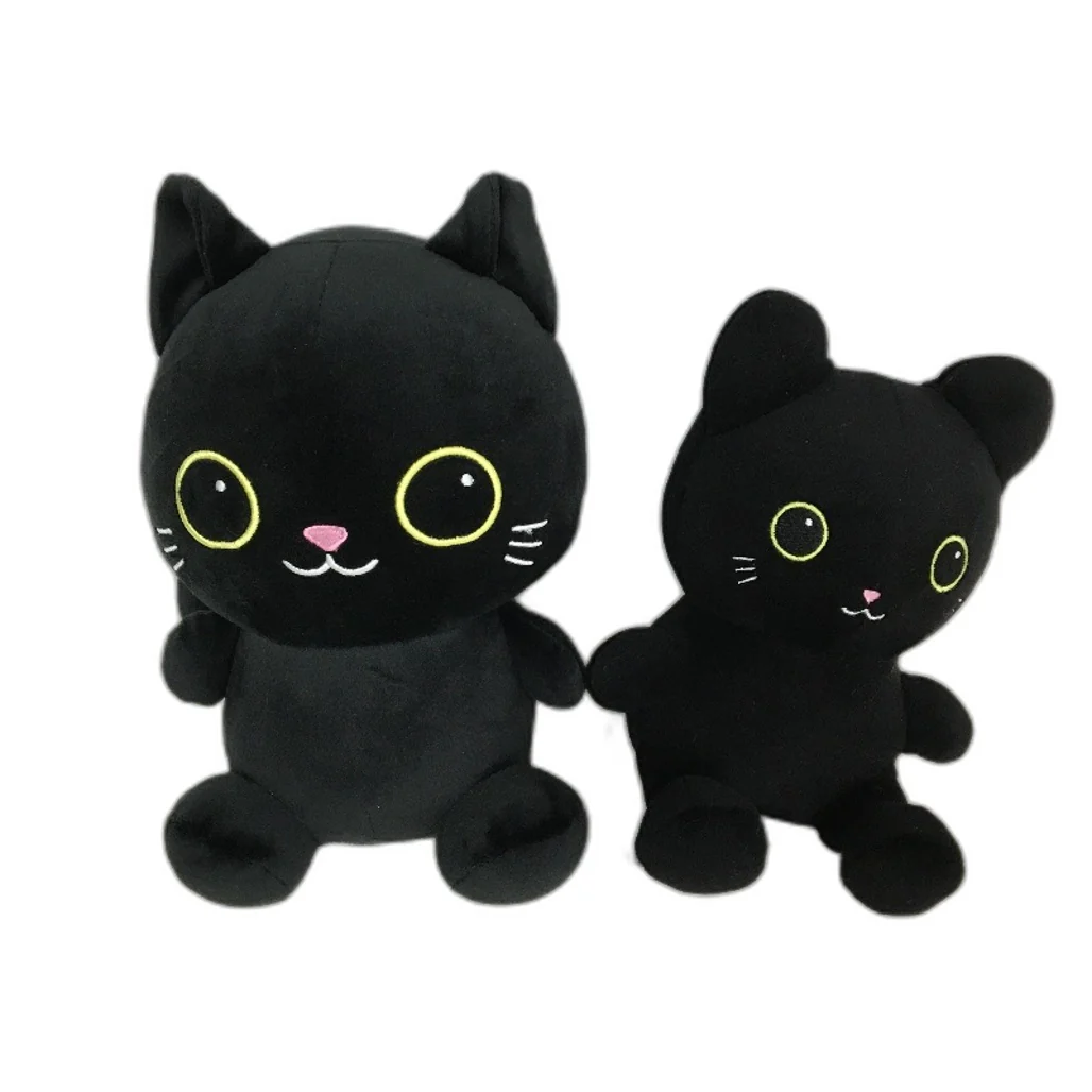 COLLECTABLE 4Pce Soft & Fluffy Skeleton Black Cat Themed Stuffed Toy Pack NEW - Image 3