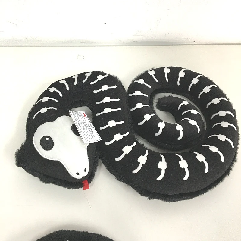 COLLECTABLE 3Pce Soft & Fluffy Skeleton Black Snake Themed Stuffed Toy Pack NEW - Image 3