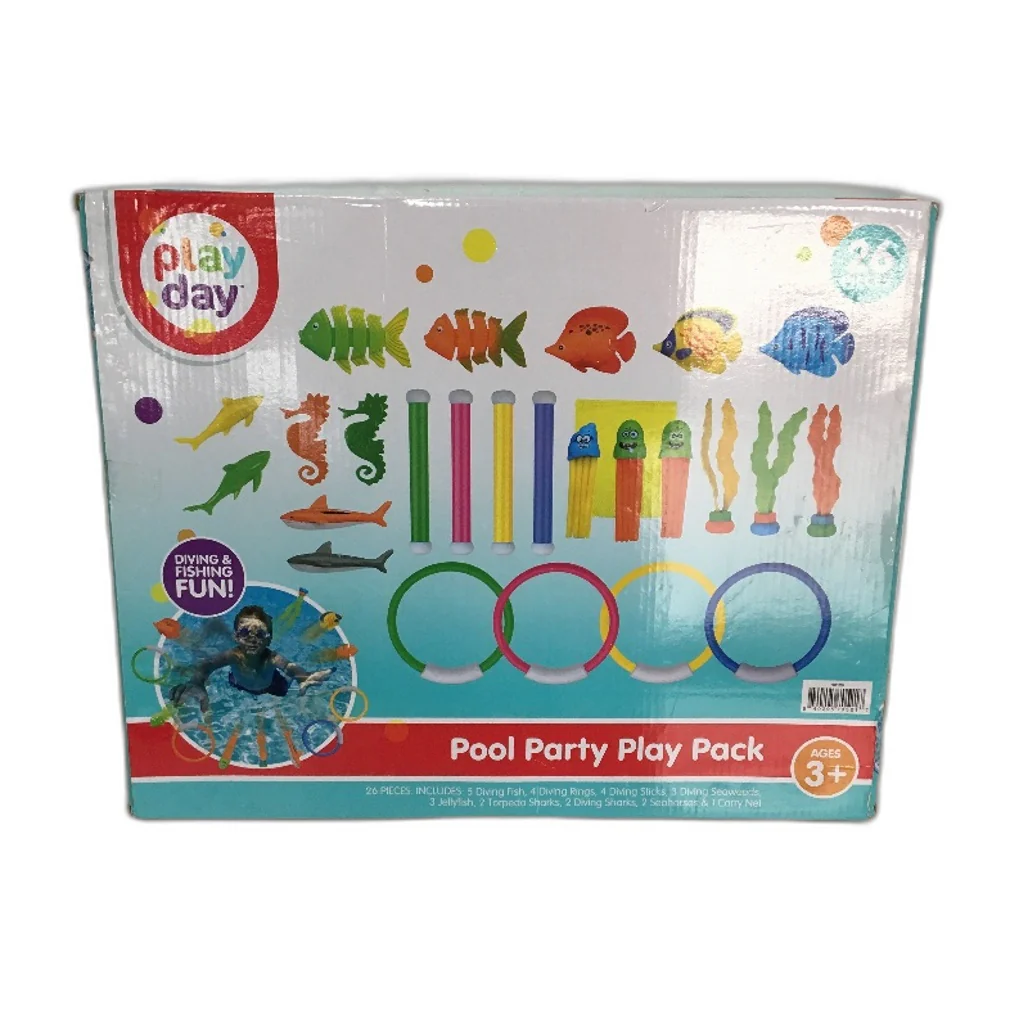 Play Day Pool Party 26 Piece Diving Swim Set & Water Toys Play Pack Ages 3+ NEW - Image 5