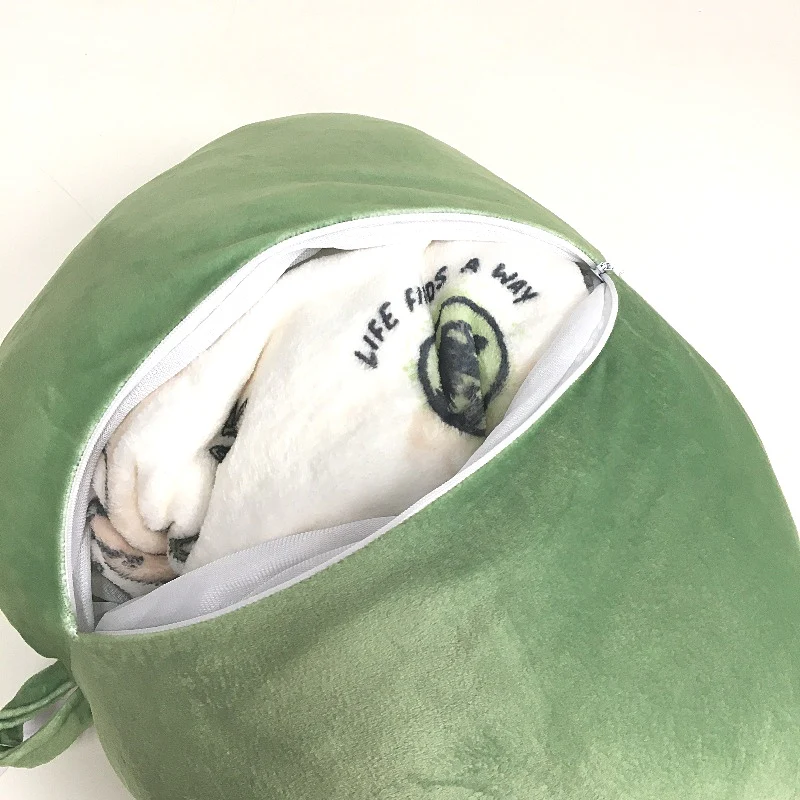 Jurassic Park Apple Green Travel Pillow Zipper Storage With 75x100cm Blanket NEW - Image 4