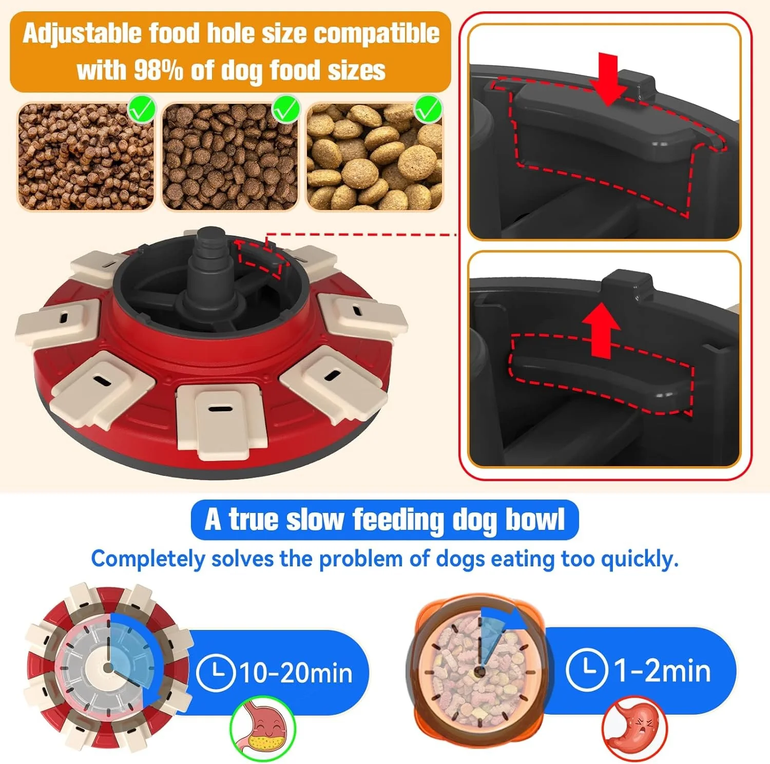 Slow Feeder Dispenser Interactive Puzzle Toy for Dogs in Red & Black NEW - Image 5