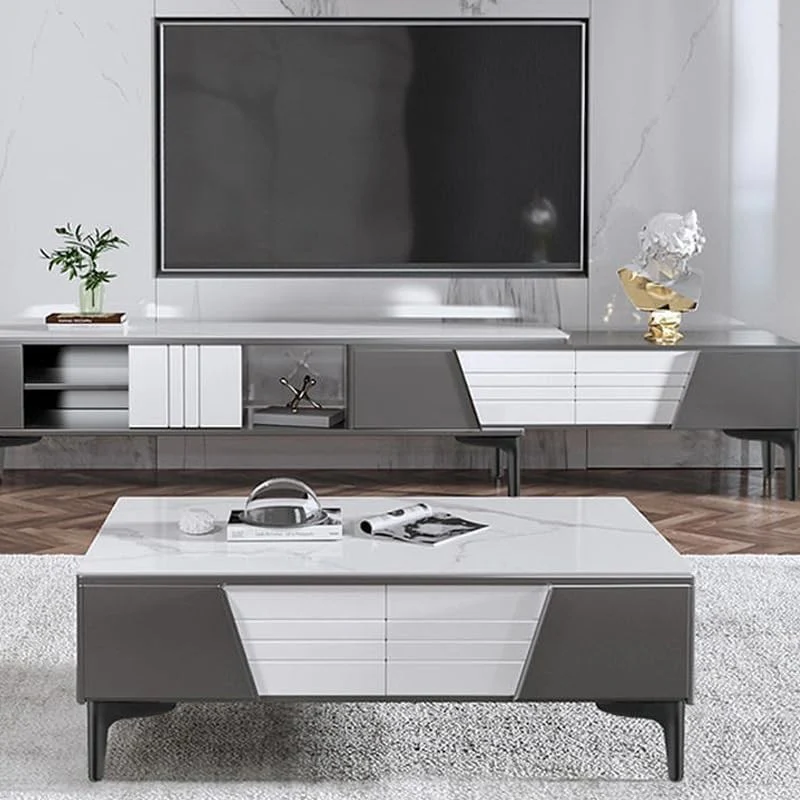 Anfower Modern Iron Furniture Leg Set of 4 Gray Diamond Feet for Cabinets - Image 7