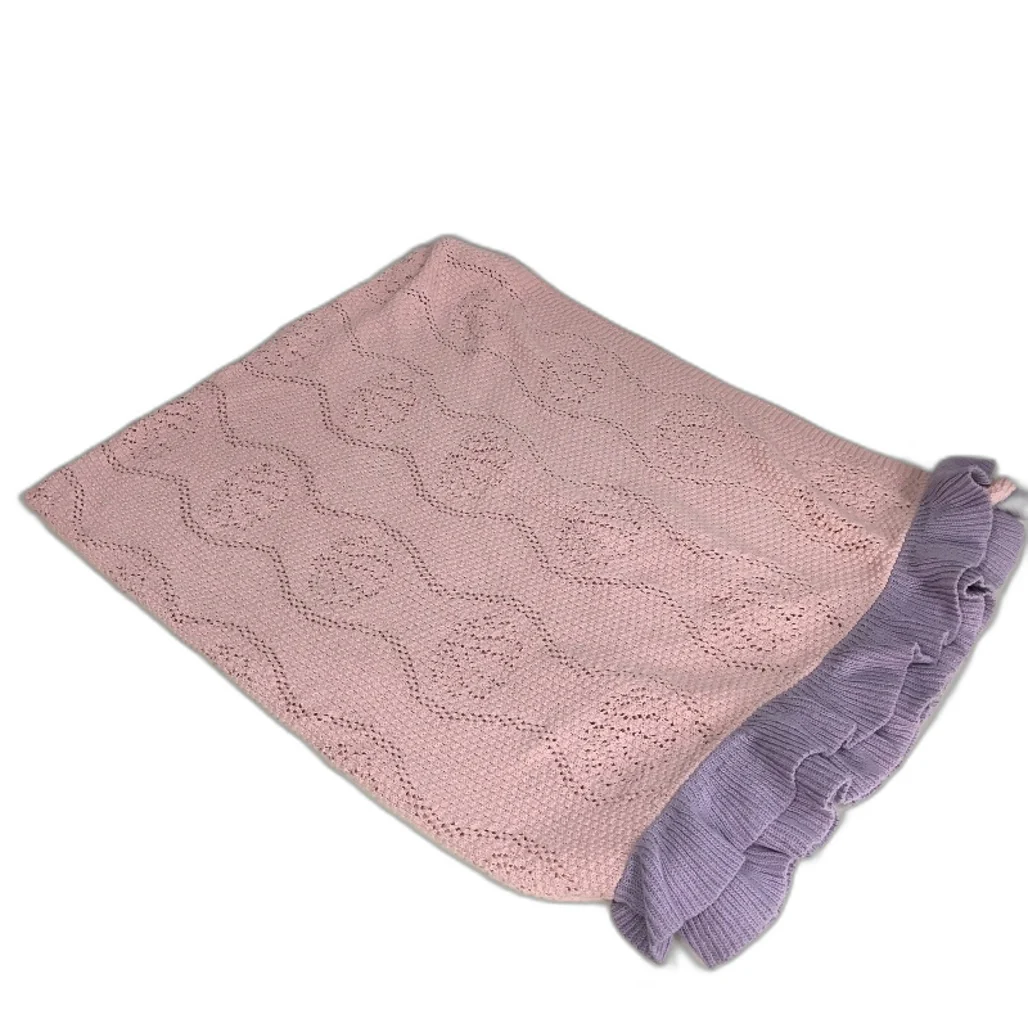 Kids Bedroom Pink Molly Knitted Throw Blanket & Large Pig Stuffed Toy Set NEW - Image 3