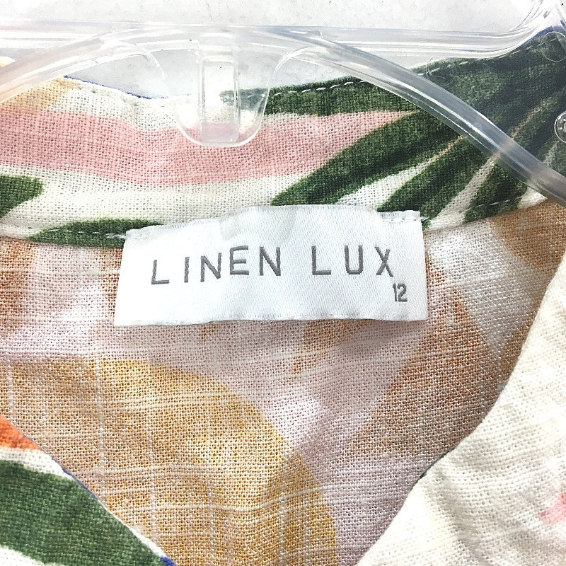 Linen Lux Multicoloured Linen Blend Sleeveless Long Swing Top Ladies Size 12 - Image 3