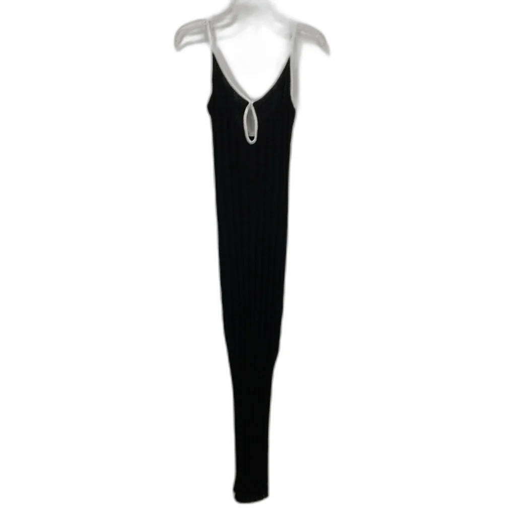 Ghanda Black White Trim Euphoria Knit Fabric Slim Fit Dress Ladies Size M NEW