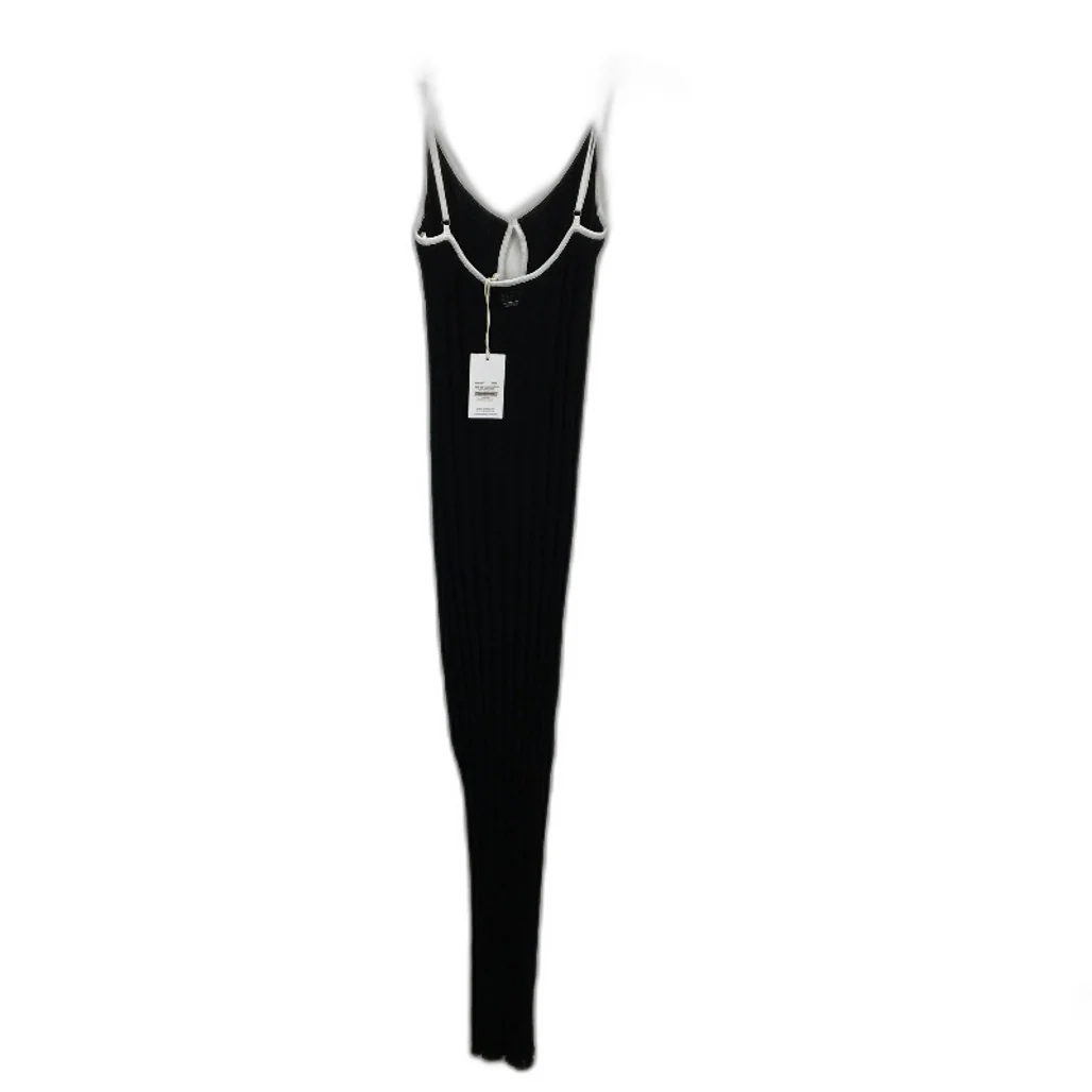 Ghanda Black White Trim Euphoria Knit Fabric Slim Fit Dress Ladies Size M NEW - Image 2