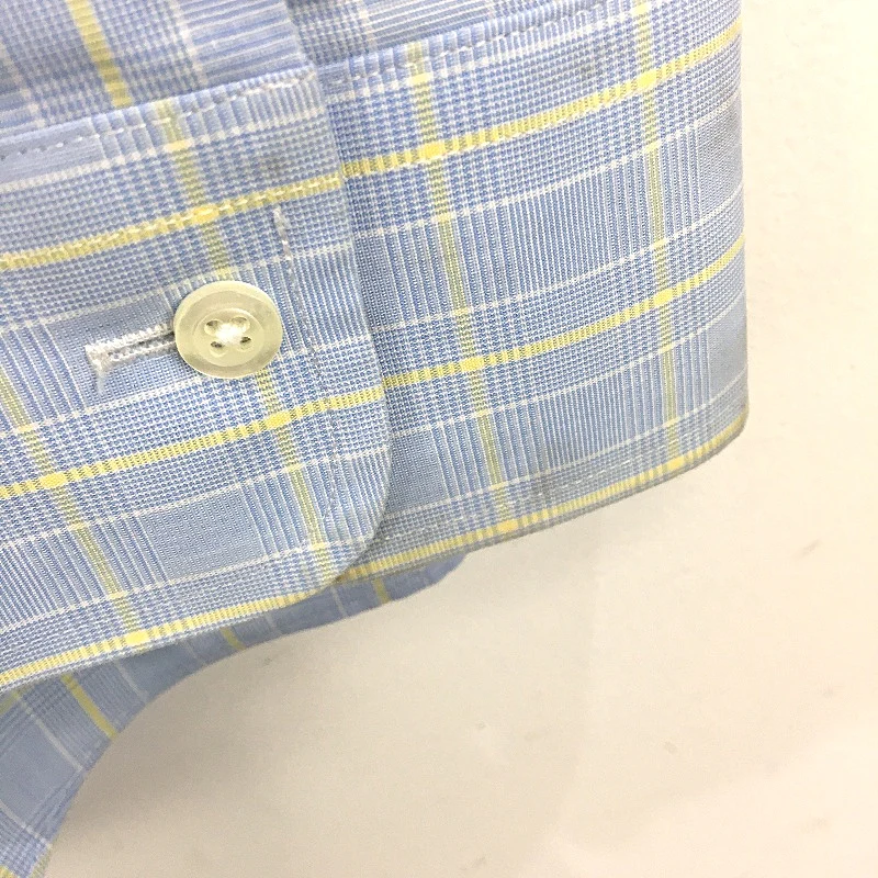 Brooks Brothers 100% Cotton Blue Check Long Sleeve Button Up Shirt Mens 17-35 - Image 4