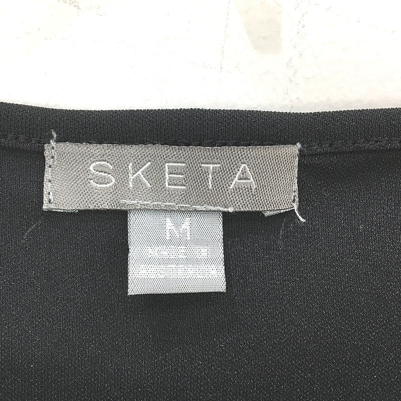 Sketa Made In Australia Solid Black Short Sleeve Top Ladies Size Medium - Image 3