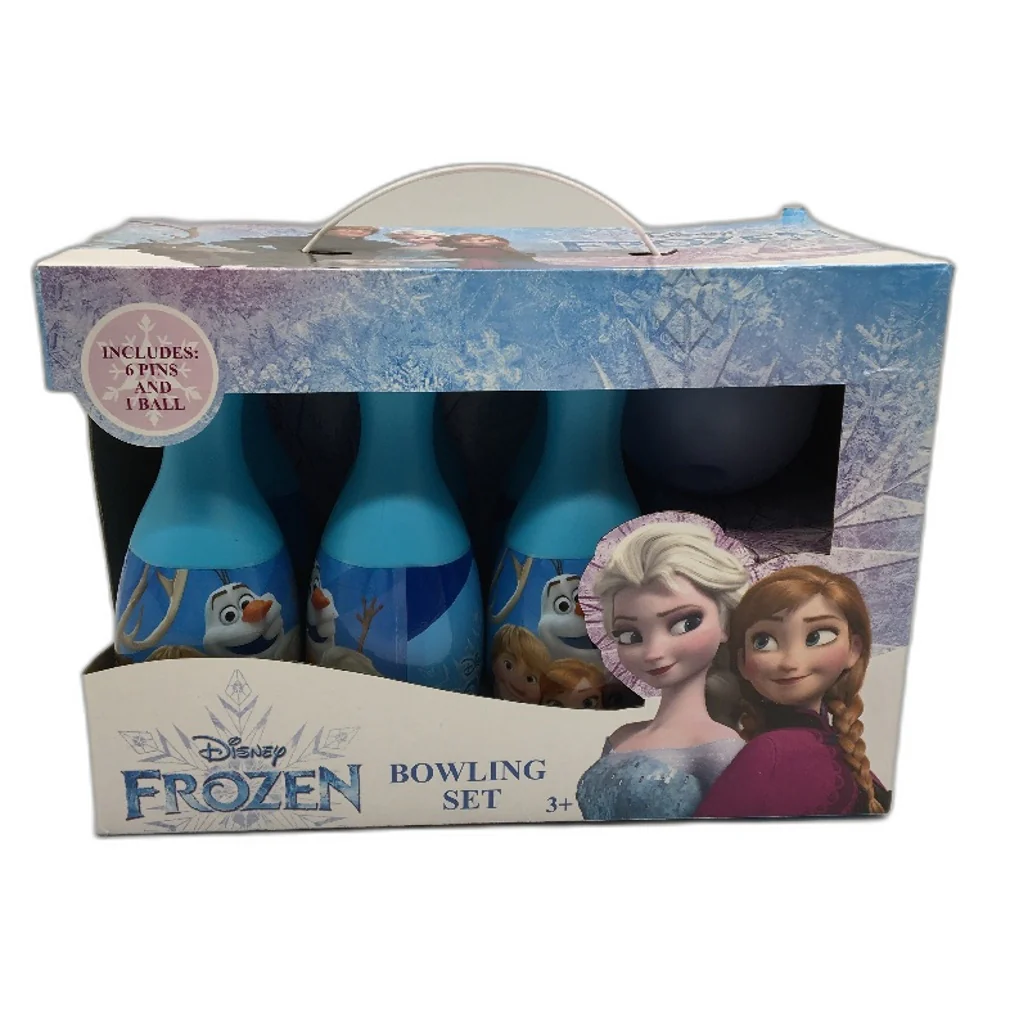 Disney Frozen Fun & Easy 6 Blue Pin & Ball Plastic Bowling Set Age 3+ NEW