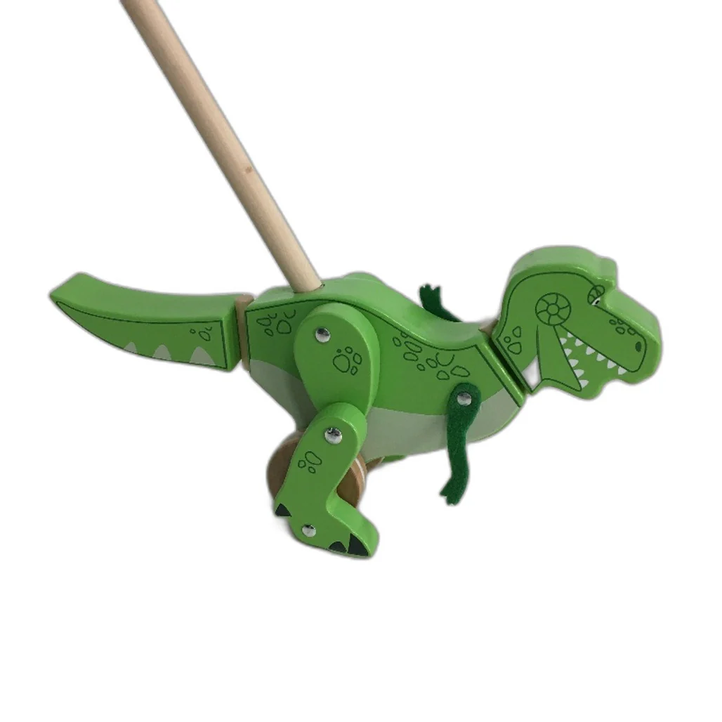 Disney Pixar Toy Story Green Dinosaur REX Push Along Wooden Toy NEW - Image 2