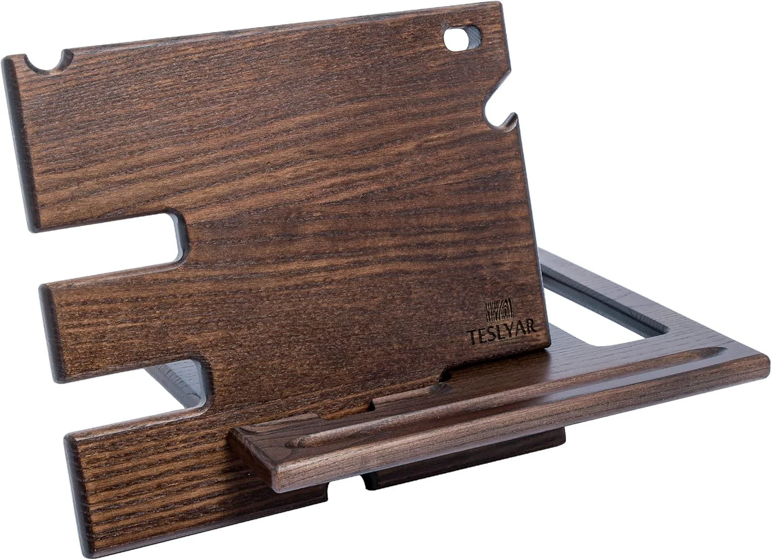 Teslyar PRVAR Wood Phone Docking Station and Accessories Holder Stand NEW - Image 4