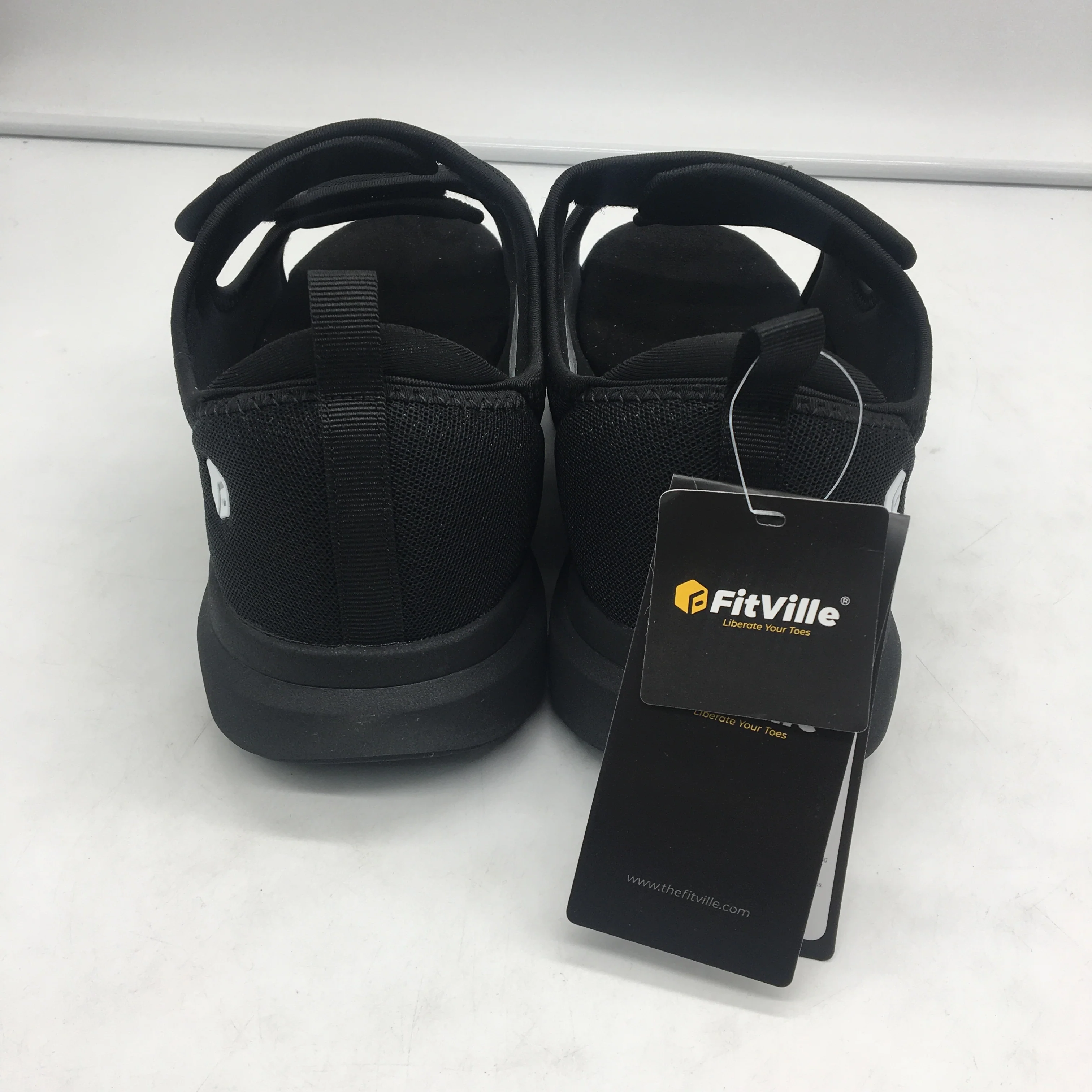 FitVille Black Easy Top Recovery Sandal V3 Womens WIDE Size US 10W EU 41 NEW - Image 3