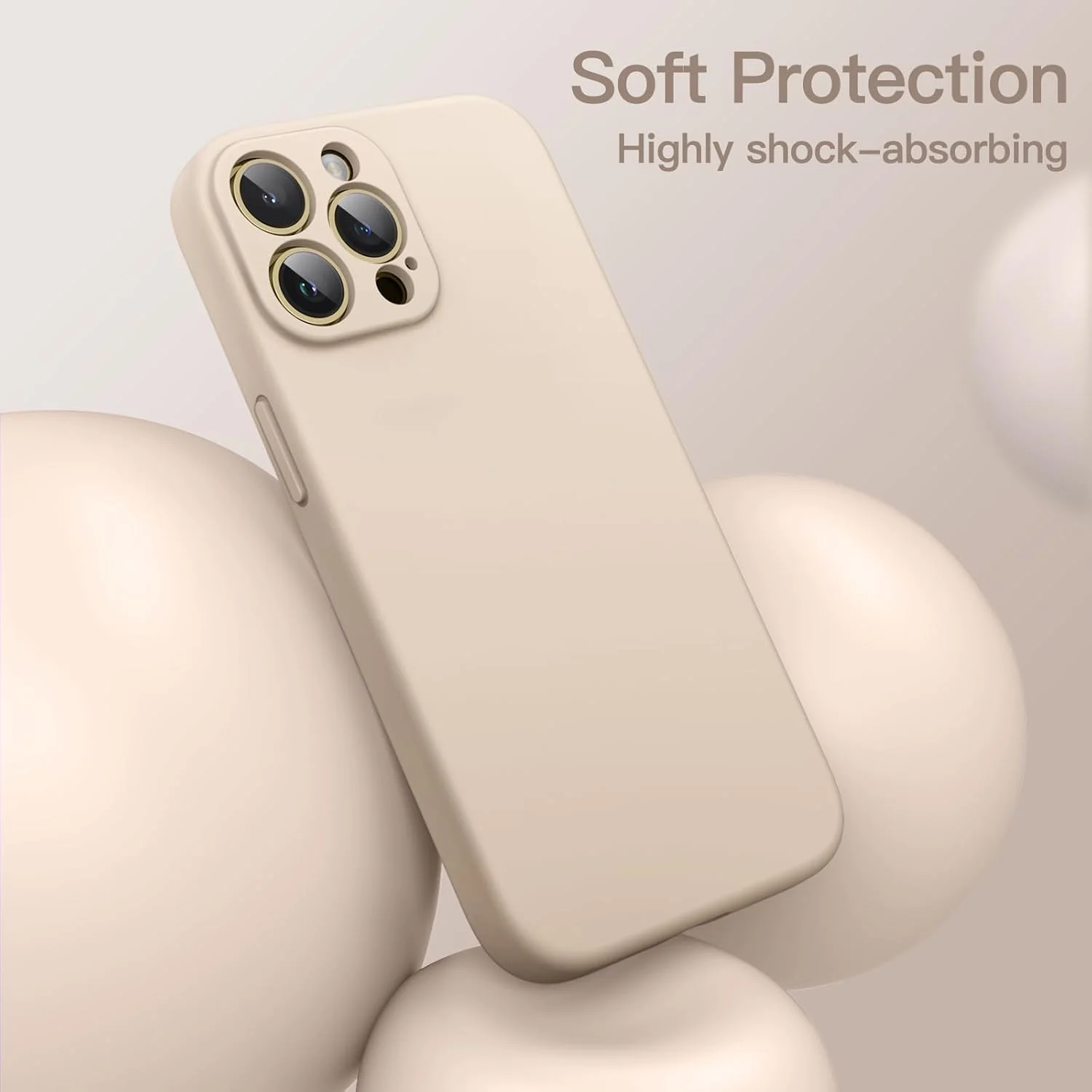 JETech iPhone 12 Pro Max 6.7" Beige Silicone MagSafe Phone Case Cover NEW - Image 5