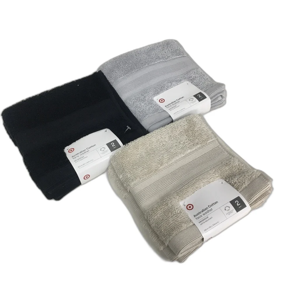 Target Grandeur Soft & Absorbent Grey Beige Black 3 x 2 Pack Face Washers NEW - Image 2
