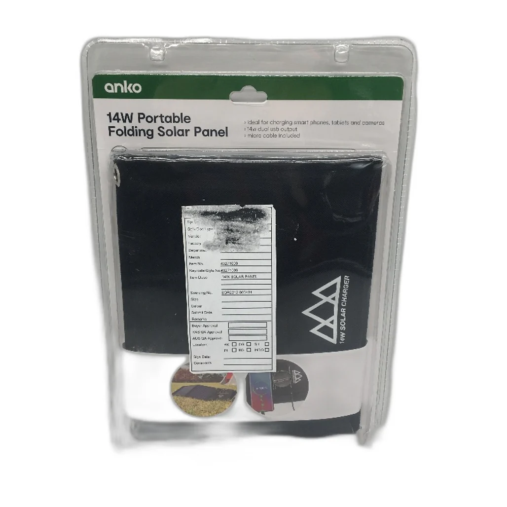 Portable & Lightweight 14W Dual USB Output Foldable Solar Panel NEW