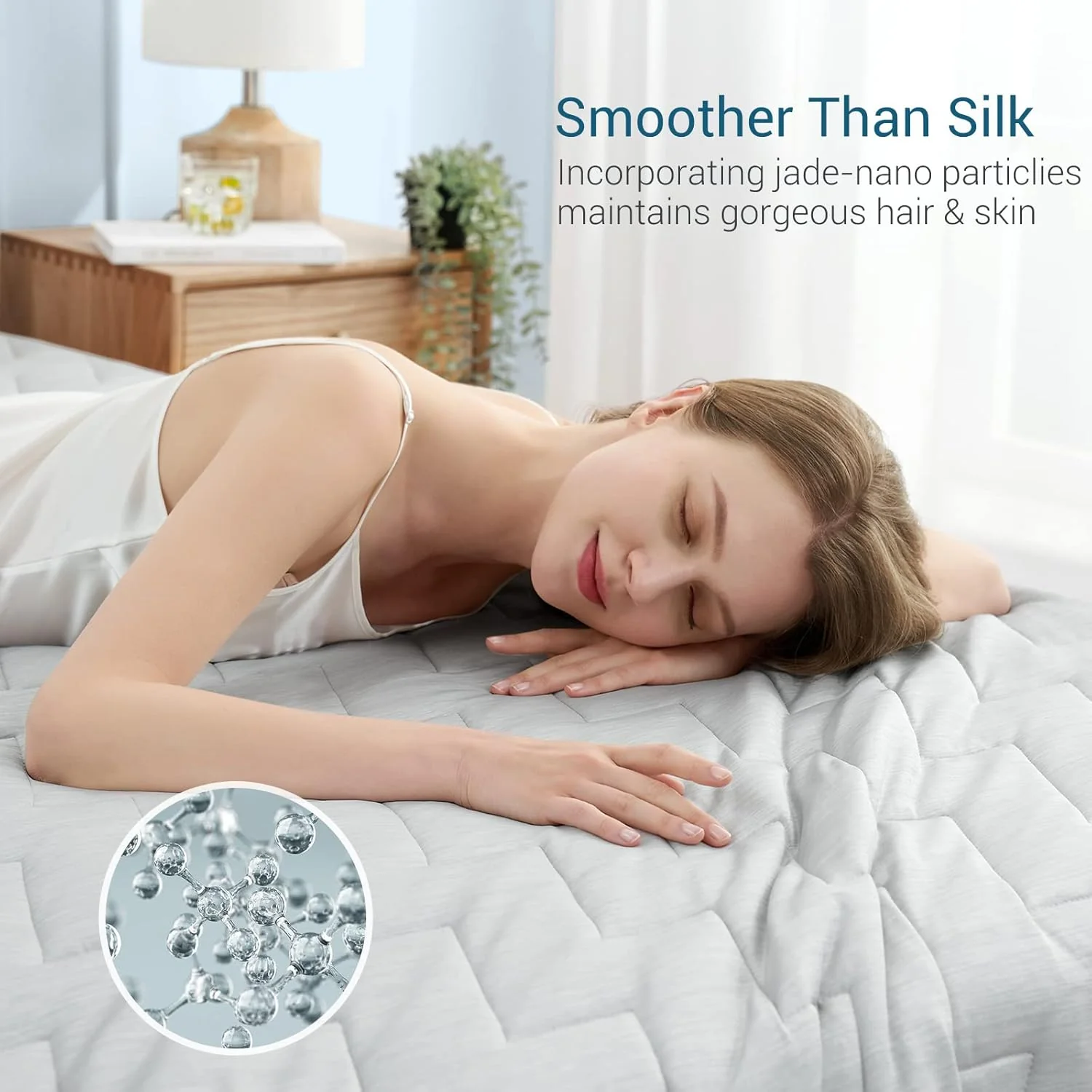 Elegear Cooling Comforter Light Grey Absorbs Body Heat to Keep Cool 150x200 NEW - Image 5
