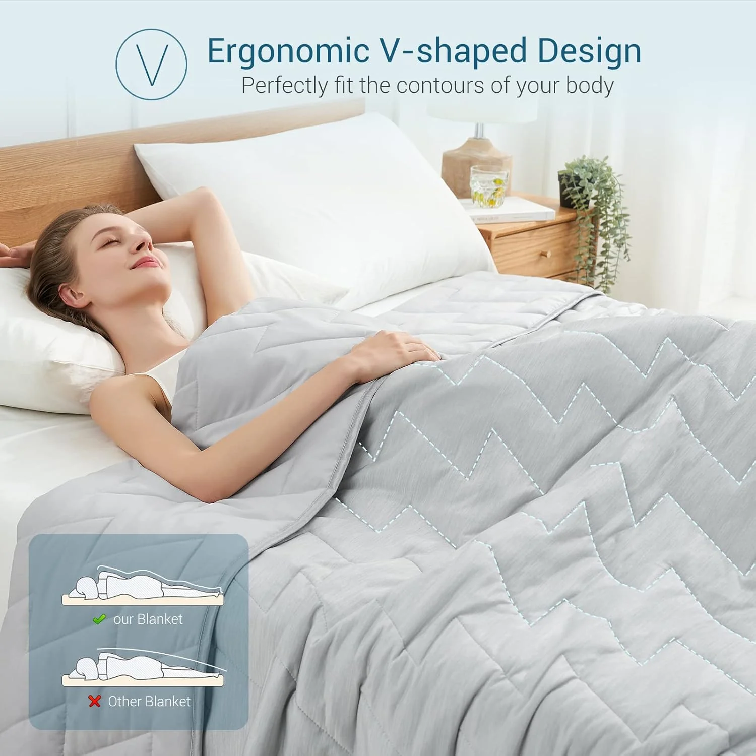 Elegear Cooling Comforter Light Grey Absorbs Body Heat to Keep Cool 150x200 NEW - Image 6