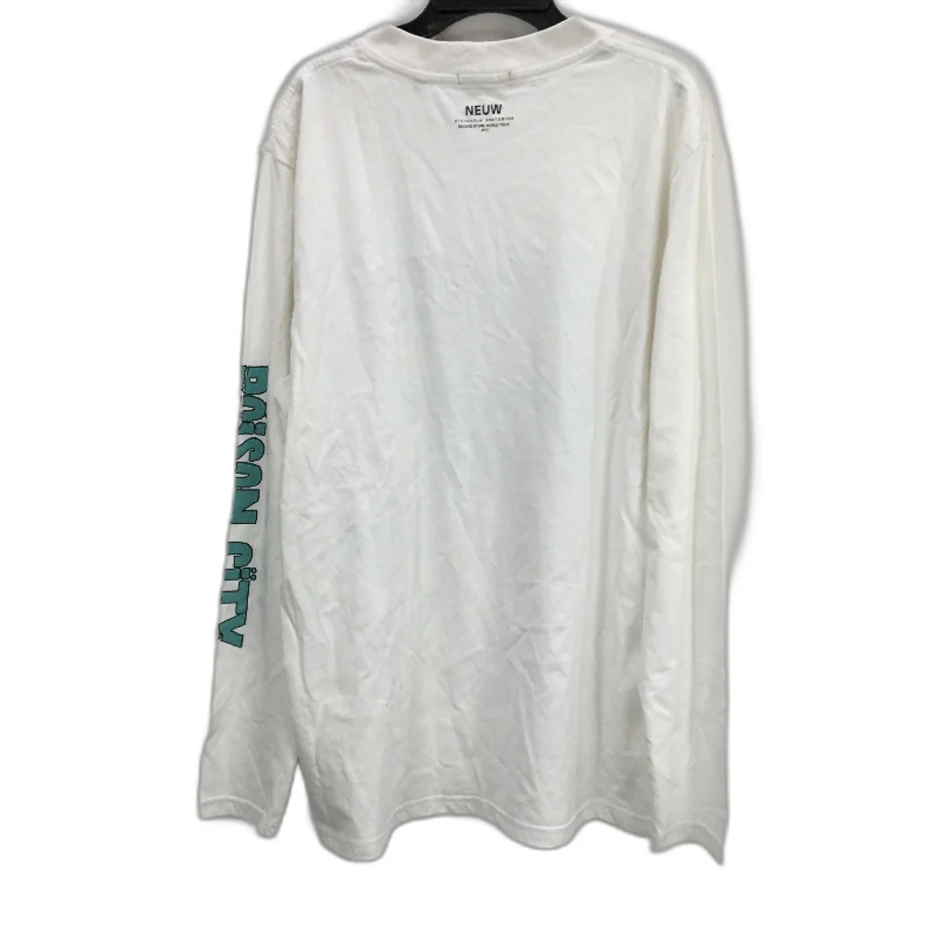NEUW White Long Sleeve Poison City Print Cotton T Shirt Men Size S - Image 2