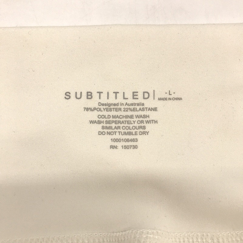 Subtitled Sports Club White Strechy Short Leggings Hot Shorts Women Size L NEW - Image 3
