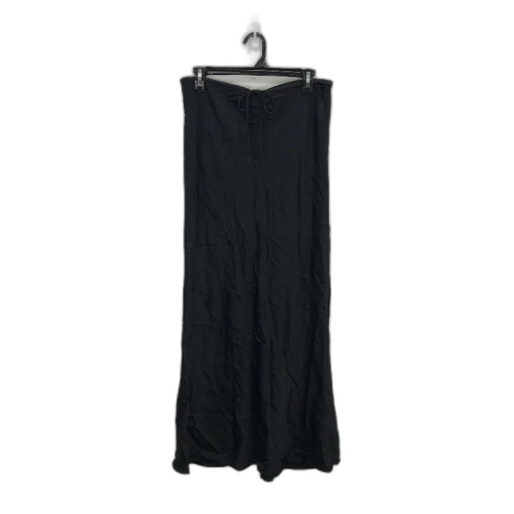Alice In The Eve 'Arabella' Black Drawstring Slip Midi Skirt Women Size L