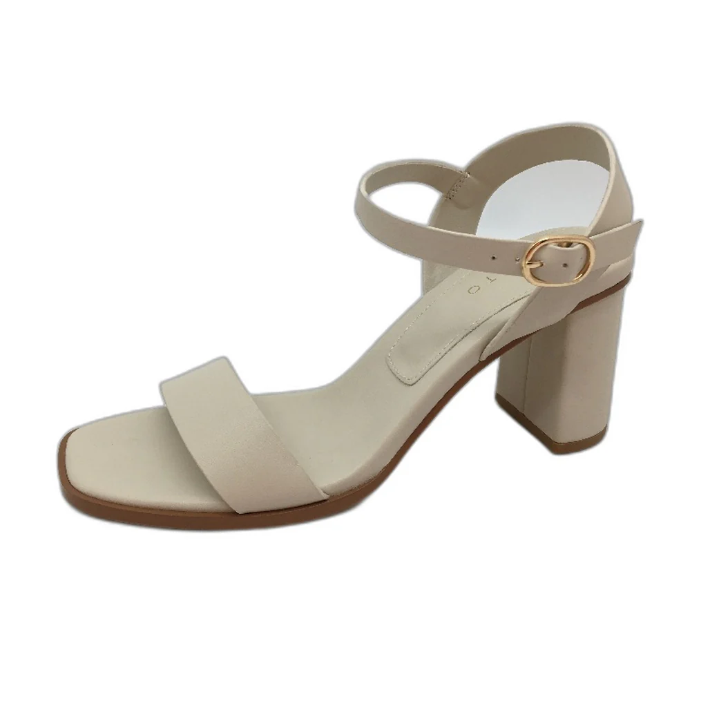 Tokito Gloria Cream Strapped Buckled Heeled Sandal Ladies Size 9 SAMPLE NEW
